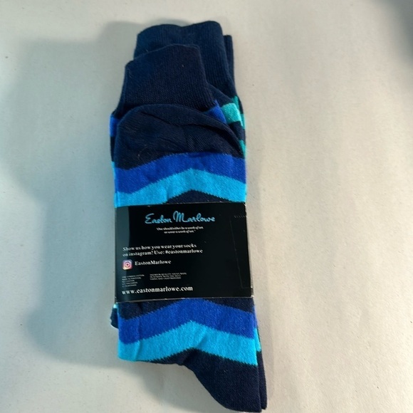 NWT Easton Marlowe Set of 2 Fine Cotton Striped Socks - Picture 1 of 5